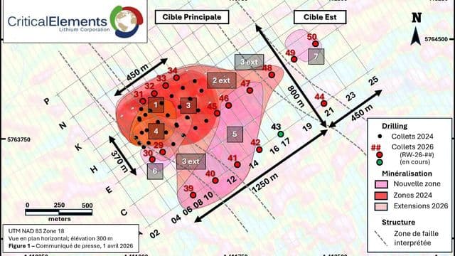 Critical Elements confirme l’expansion du potentiel minéral à Rose Ouest grâce à sa campagne de forage hivernale 