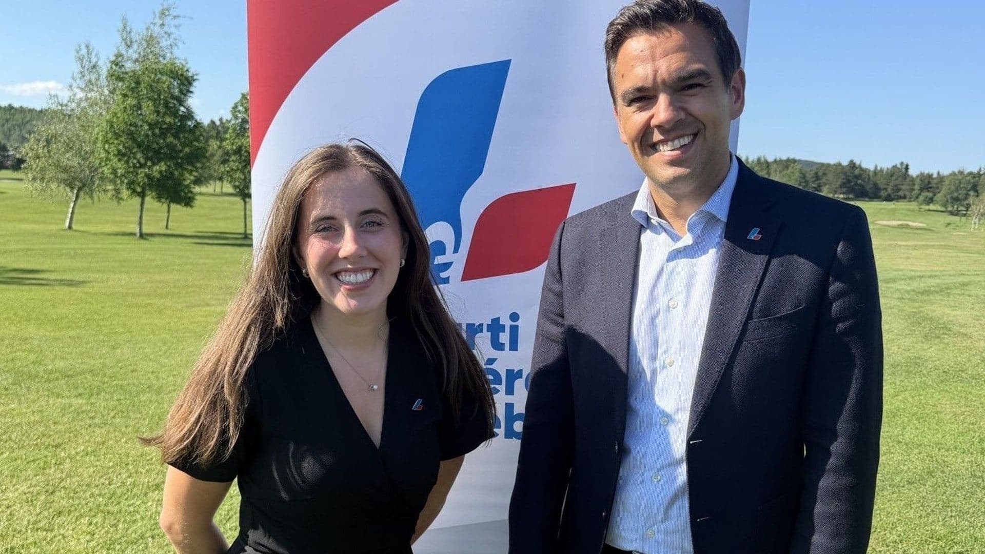 Sandrine Rioux, candidate libérale dans le comté d’Ungava, aux côtés de Charles Milliard, chef du Parti libéral du Québec, lors du lancement officiel de la campagne libérale dans l’Ungava