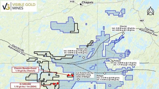Visible Gold Mines renforce ses projets à Chibougamau grâce à un financement de 2,6 M$ 