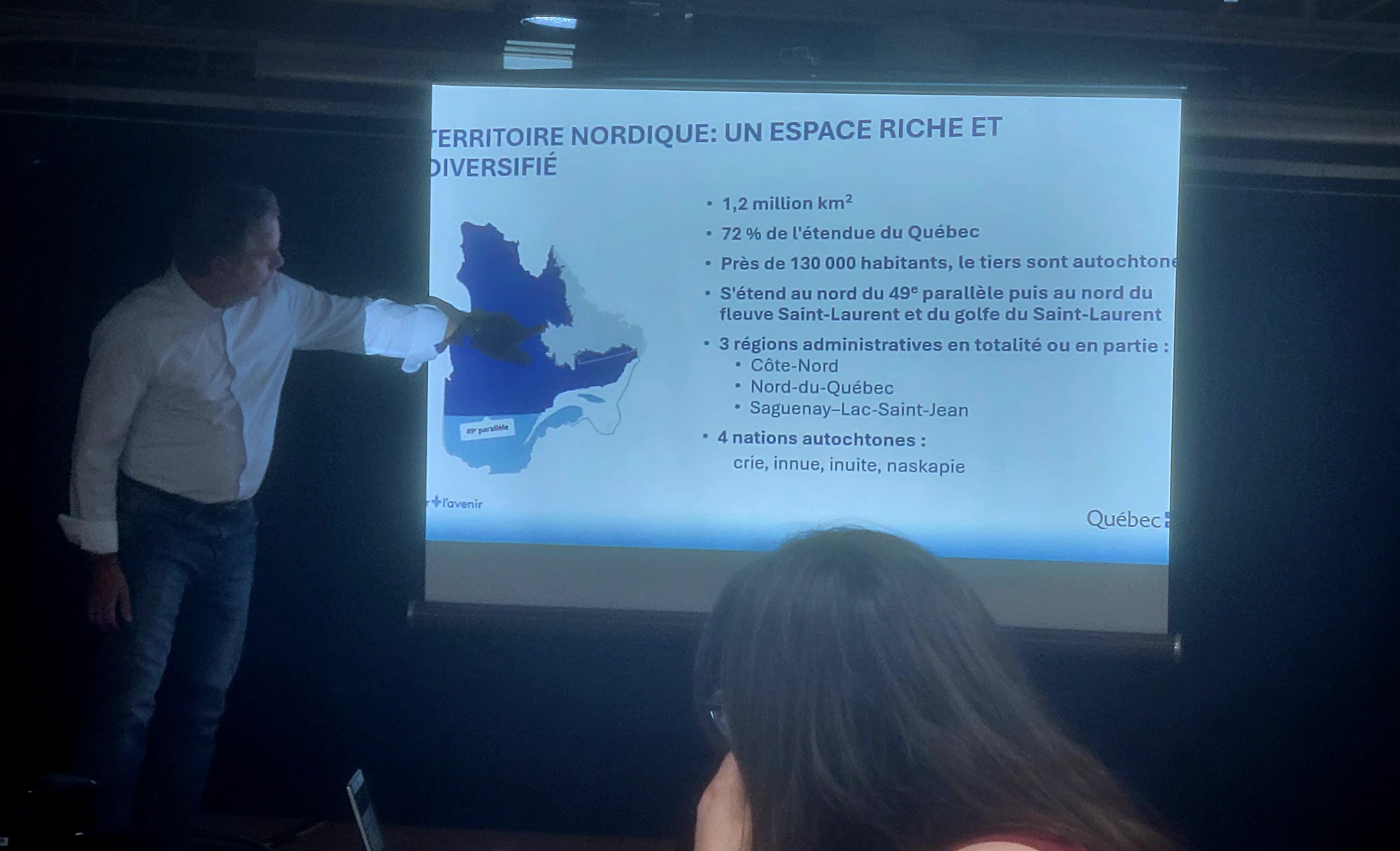 Patrick Beauchesne, président-directeur général de la société du Plan Nord (SPN), lors de la session d’échange du 11 juin 2026 au Centre Civique de Matagami 