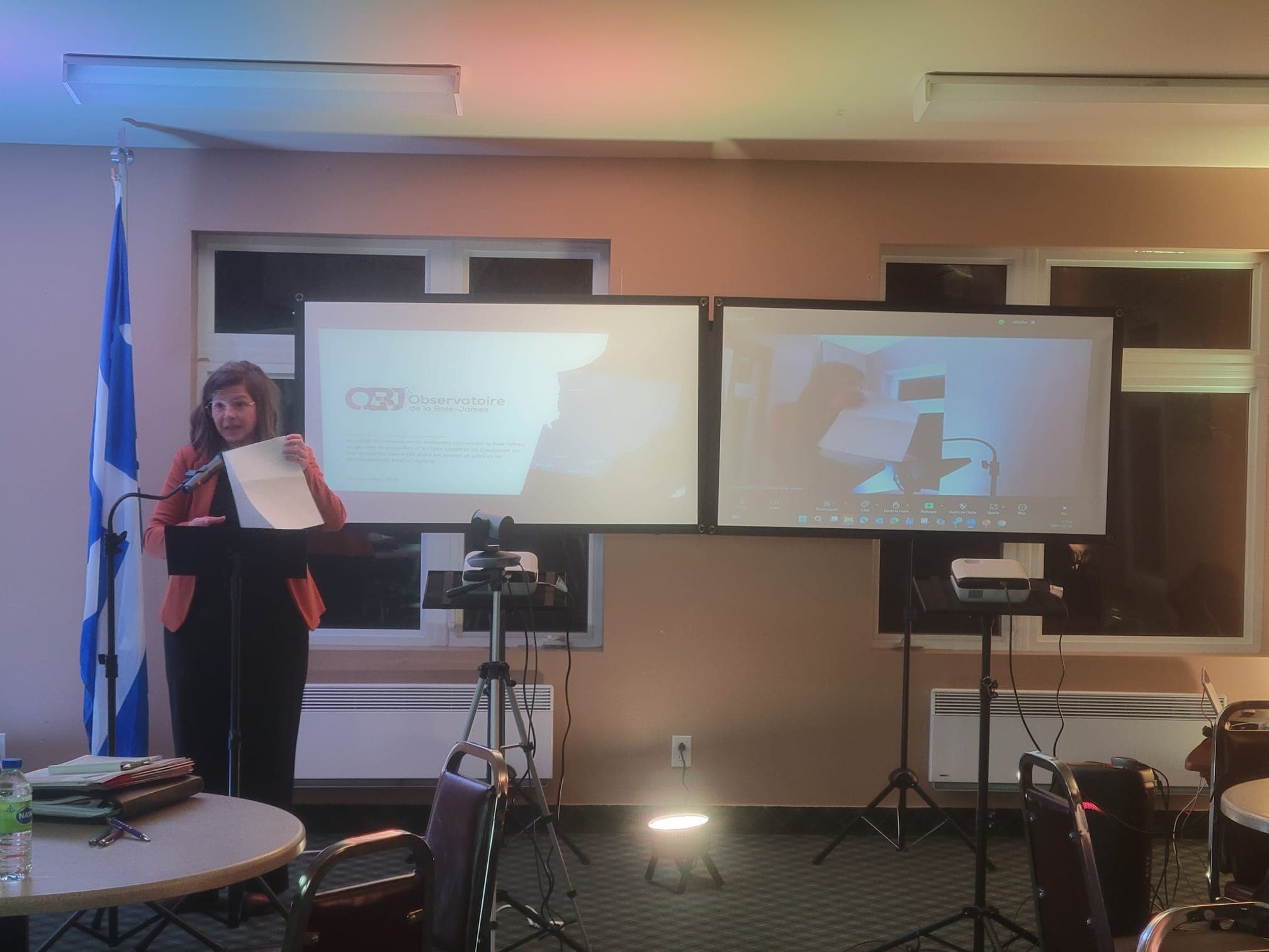 Karine Gareau, directrice générale de la Fondation de l'UQAT, lors du lancement de l’Observatoire de la Baie-James en novembre 2025