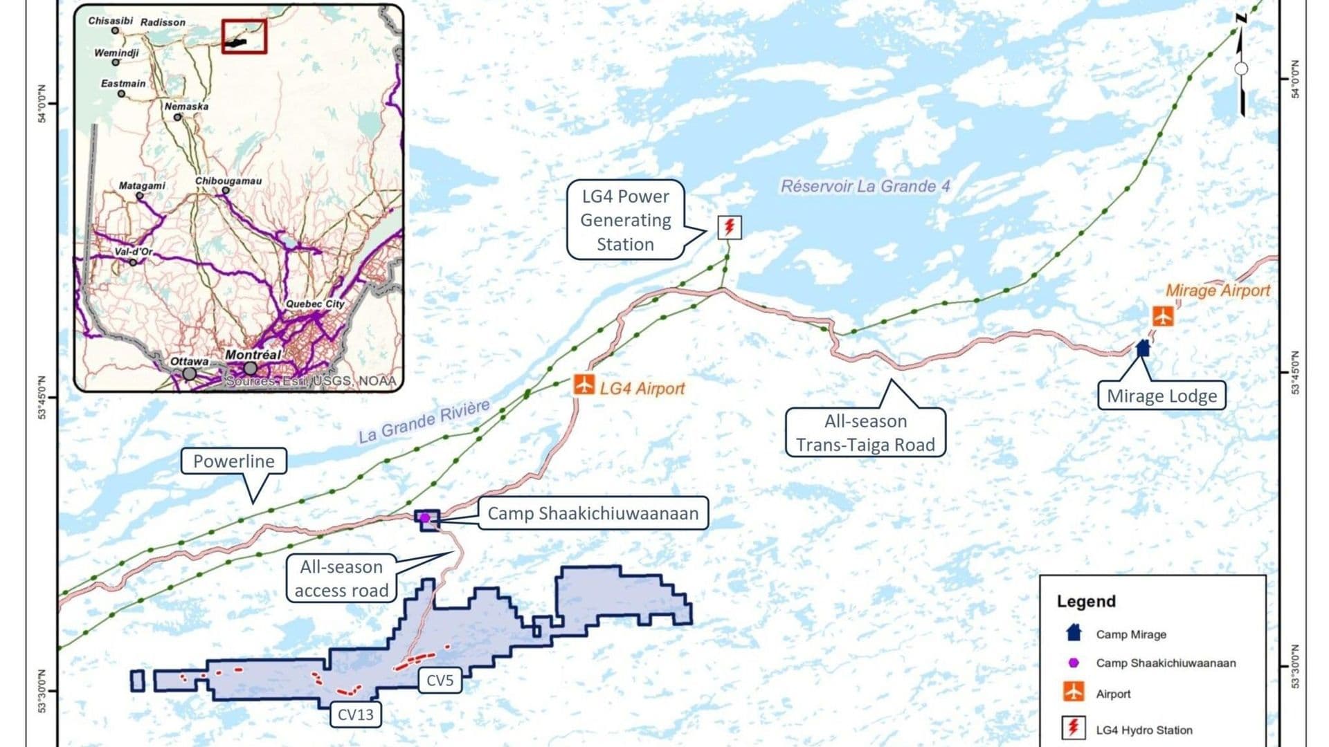 Carte du projet Shaakichiuwaanaan
